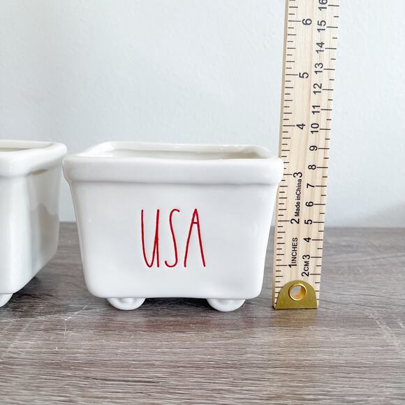 NWT (set of 2) Rae Dunn USA Small Planters - Picture 7 of 8